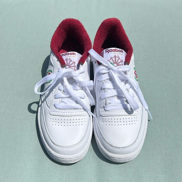 Reebok Club C 85 Crest White Burgundy Size 5 - Picture 3 of 8